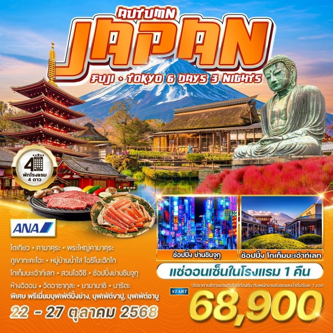 ทัวร์ญี่ปุ่น ฟูจิ - โตเกียว ฤดูใบไม้ร่วง